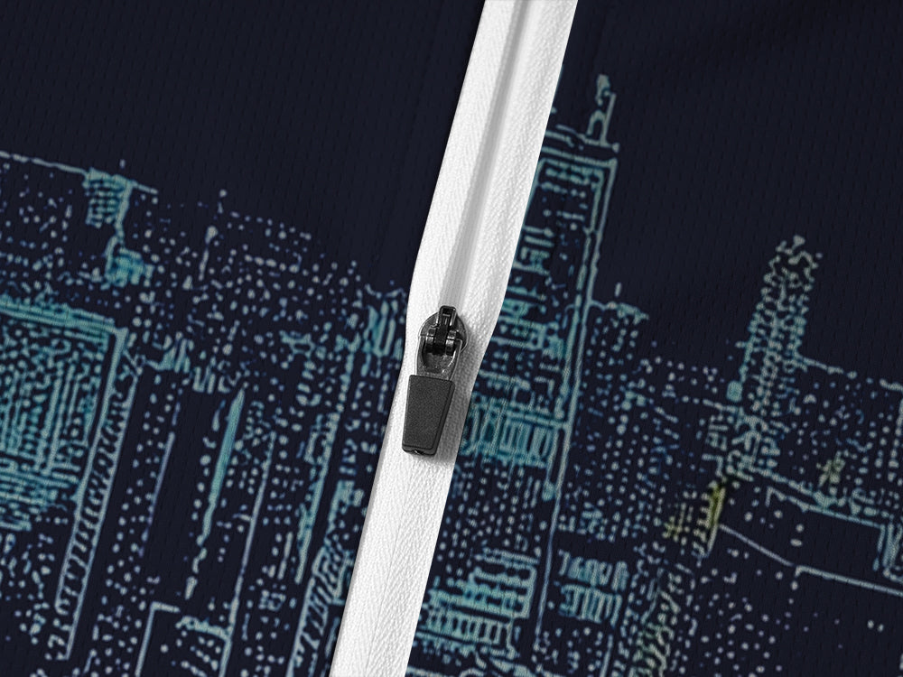Orionride City Night View Long Sleeve Half Zipper Mountain Bike Jersey