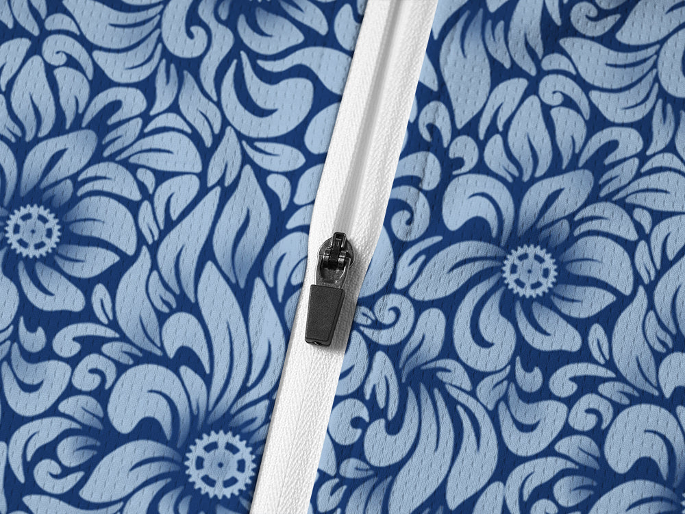 Orionride Swaying Flowers Long Sleeve Half Zipper Mountain Bike Jersey