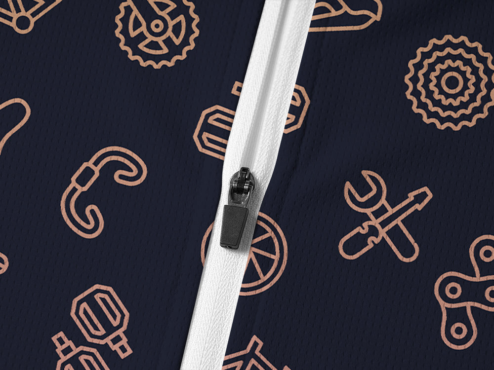 Orionride Gradient Parts Long Sleeve Half Zipper Mountain Bike Jersey