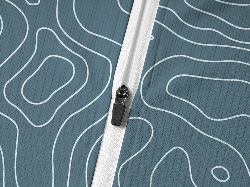 Orionride Challenging Contour Lines Long Sleeve Half Zipper Mountain Bike Jersey