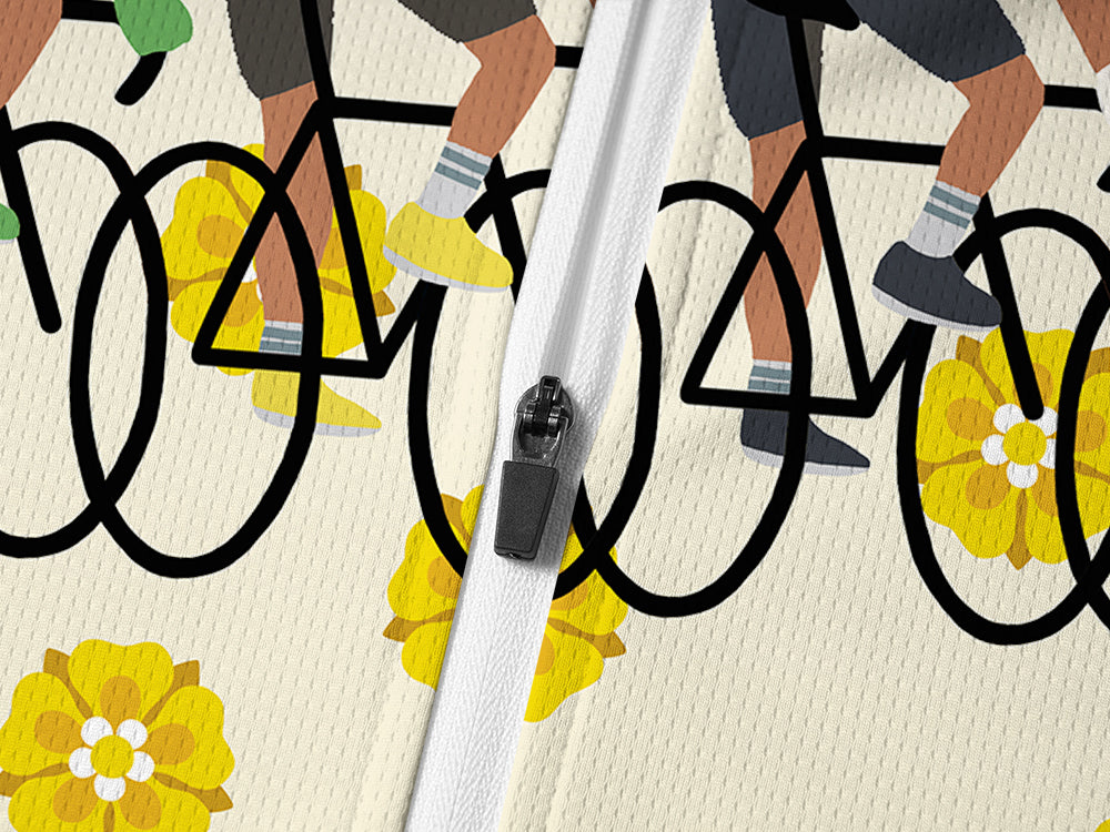 Orionride Pedal To The Bloom Long Sleeve Half Zipper Mountain Bike Jersey