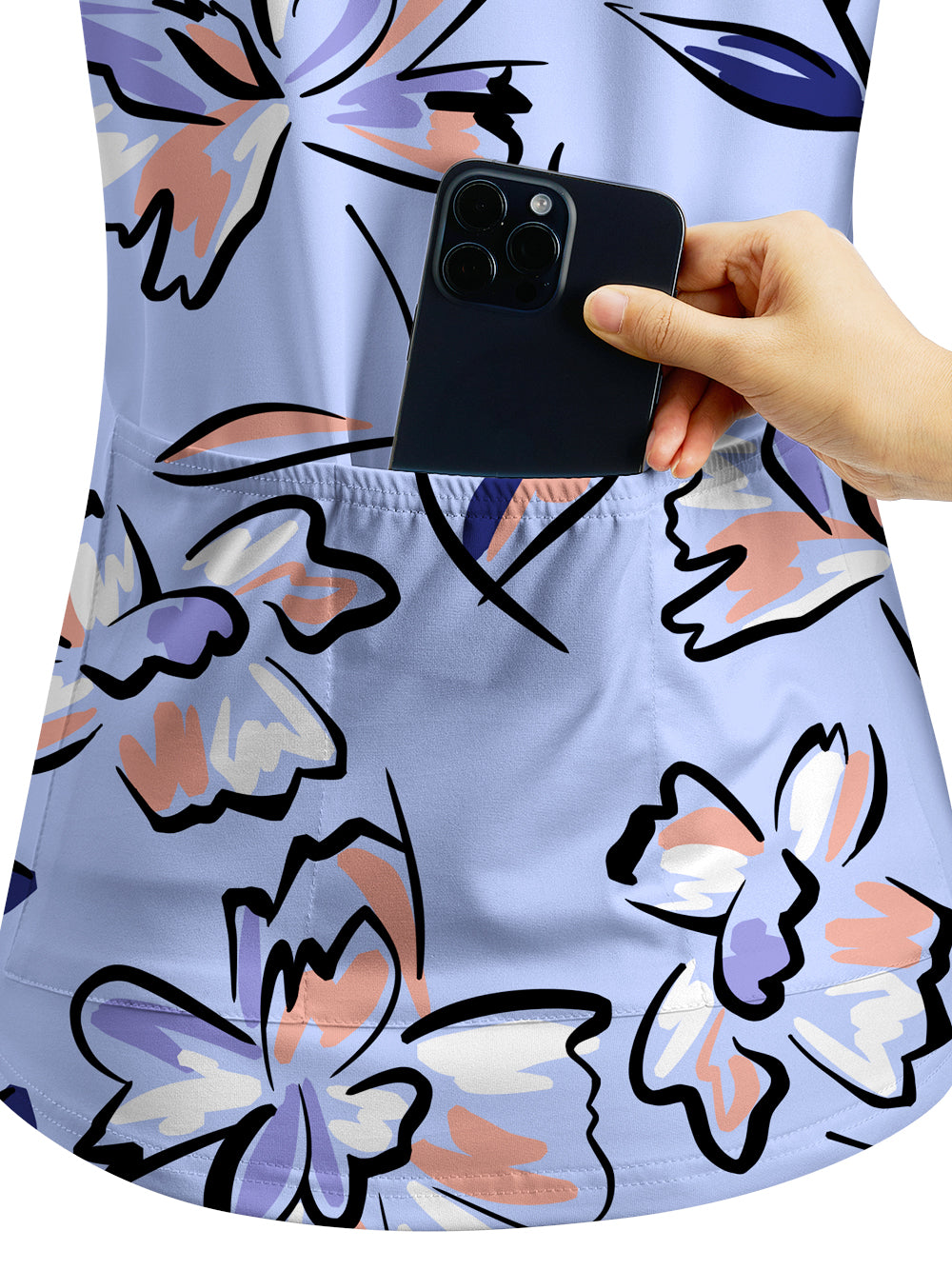 Orionride Lilac Floral Women's Quarter Zipper Long Sleeve Jersey