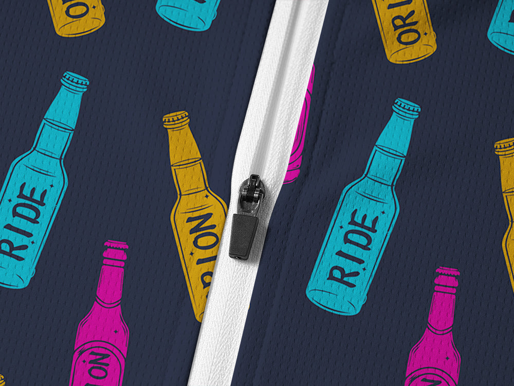 Orionride Bicycle Beer Long Sleeve Half Zipper Mountain Bike Jersey