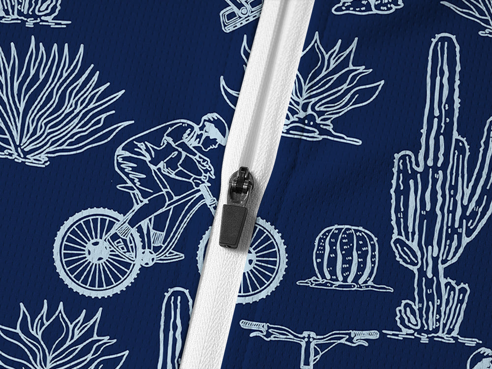 Orionride Desert Cactus Long Sleeve Half Zipper Mountain Bike Jersey