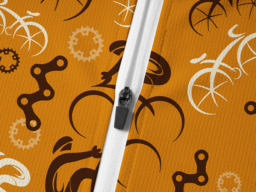 Orionride Abstract Cyclist Long Sleeve Half Zipper Mountain Bike Jersey