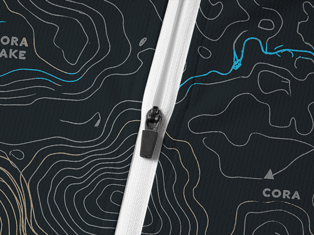 Orionride Panoramic Map Long Sleeve Half Zipper Mountain Bike Jersey