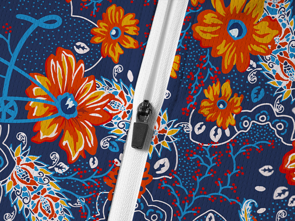 Orionride Sunset Garden Long Sleeve Half Zipper Mountain Bike Jersey