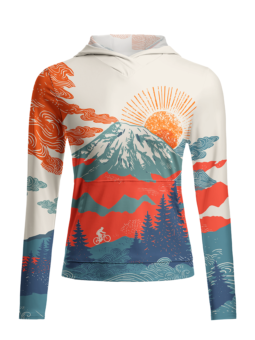 Orionride Sunset Scenery Women's Long Sleeve Cycling Hoodie Shirt