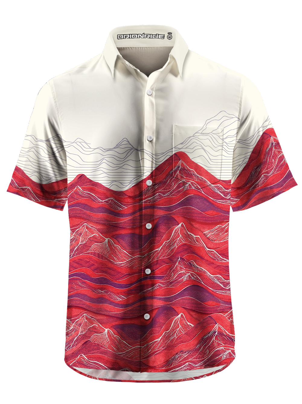 Orionride Rolling Mountain Peaks Zipper Pockets Ultra Lightweight Short Sleeves Gravel Shirt