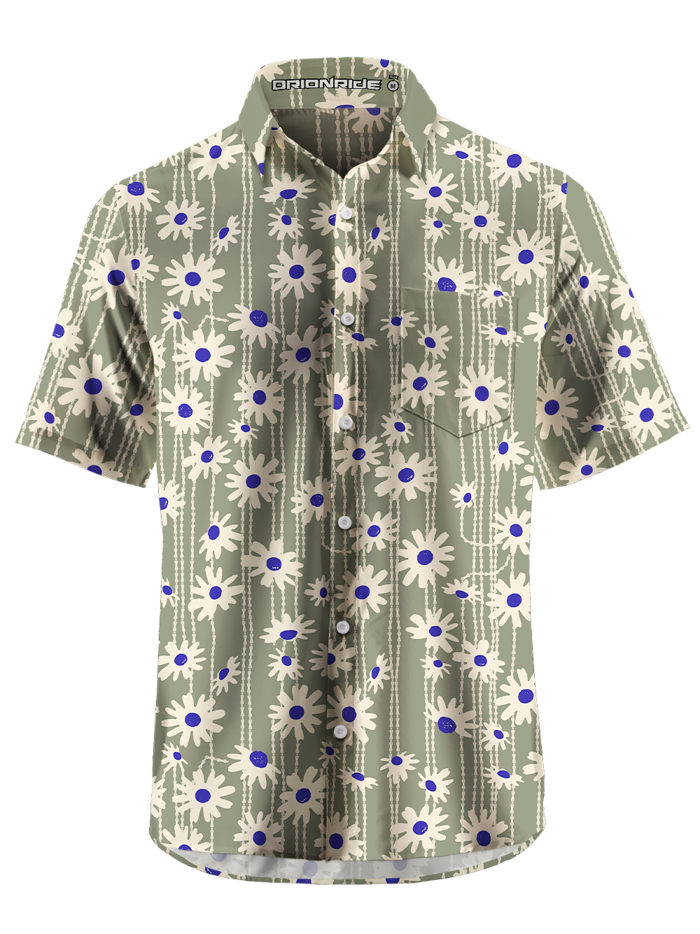 Orionride Chain Daisy Drift Zipper Pockets Ultra Lightweight Short Sleeves Gravel Shirt