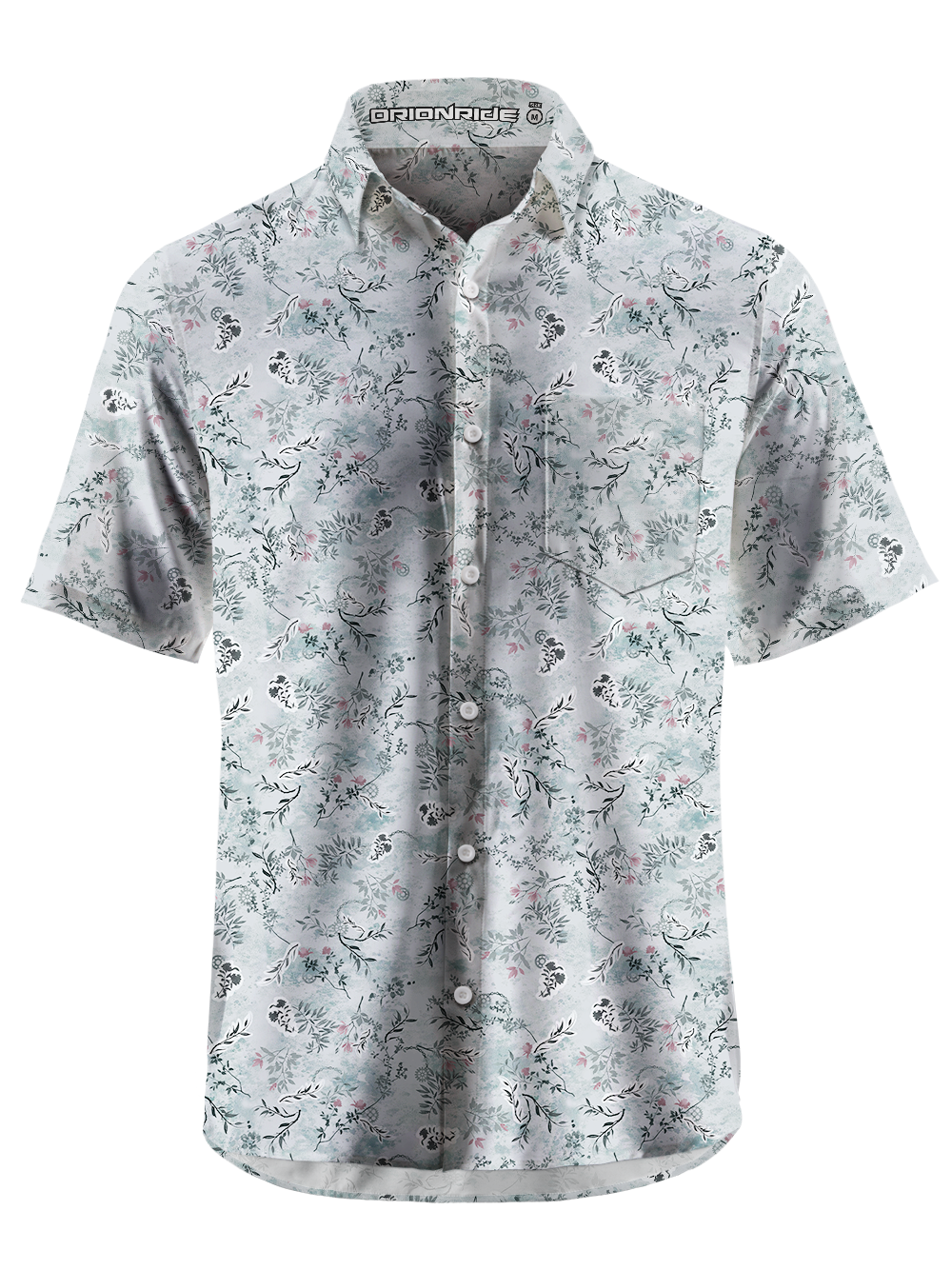 Orionride Whispering Leaves Zipper Pockets Ultra Lightweight Short Sleeves Gravel Shirt