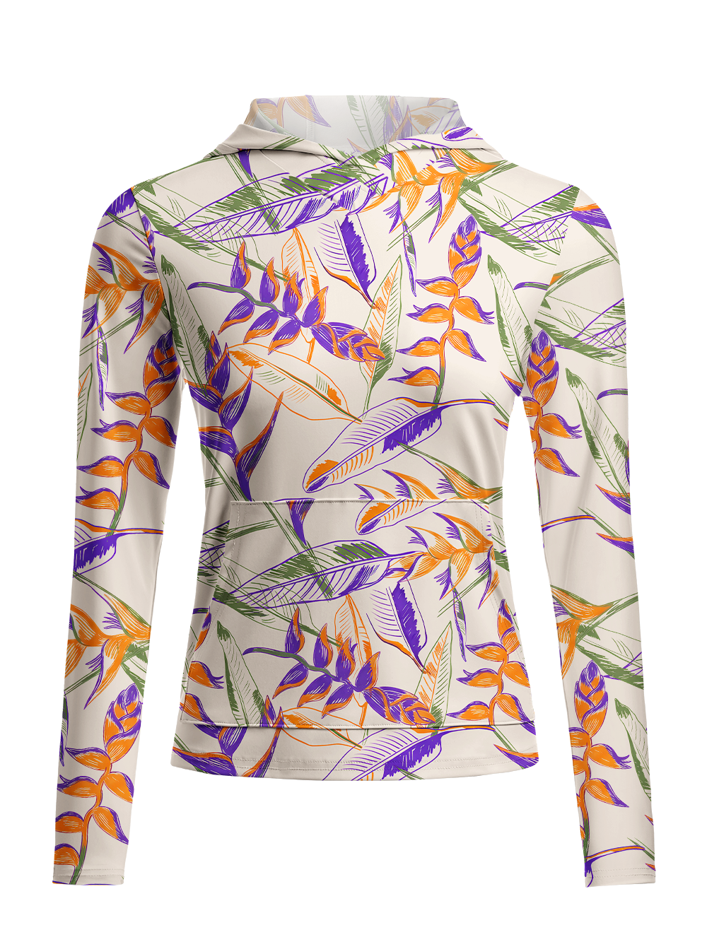 Orionride Tropical Palm Leaves Women's Long Sleeve Cycling Hoodie Shirt