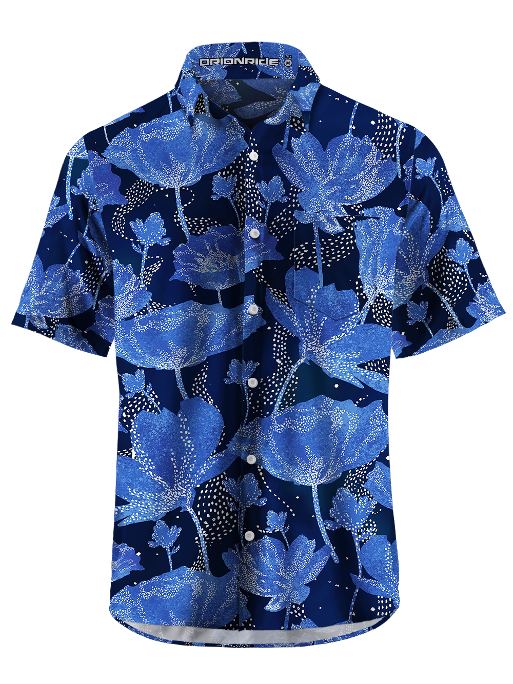 Orionride Glowing Flowers Zipper Pockets Ultra Lightweight Short Sleeves Gravel Shirt