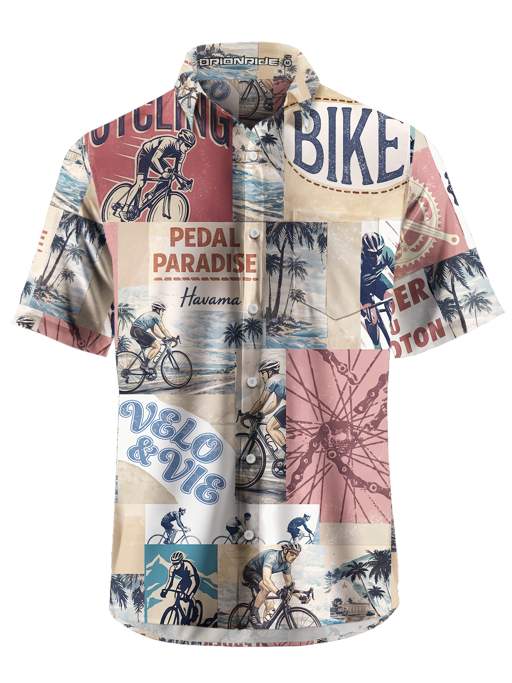 Orionride Beach Life Zipper Pockets Ultra Lightweight Short Sleeves Gravel Shirt