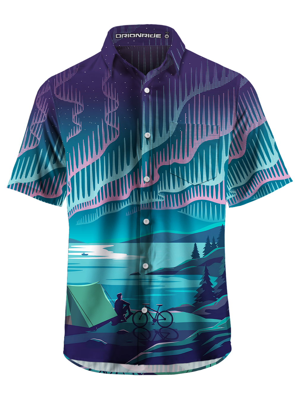 Orionride Spectacular Aurora Zipper Pockets Ultra Lightweight Short Sleeves Gravel Shirt