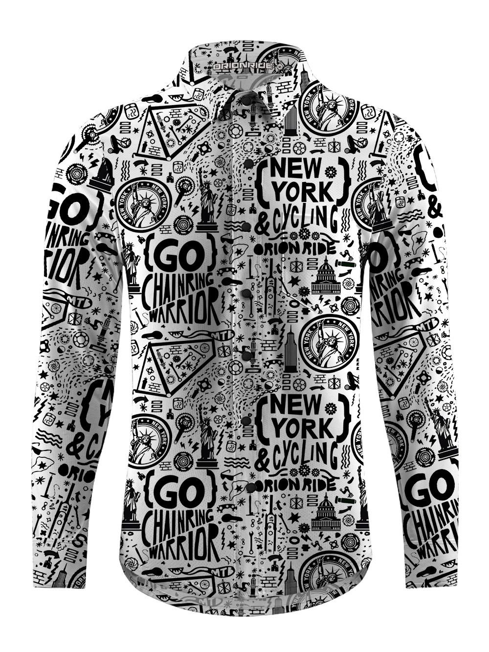 Orionride Go To New York Men's Stretchy Breathable Long Sleeve Gravel Shirt