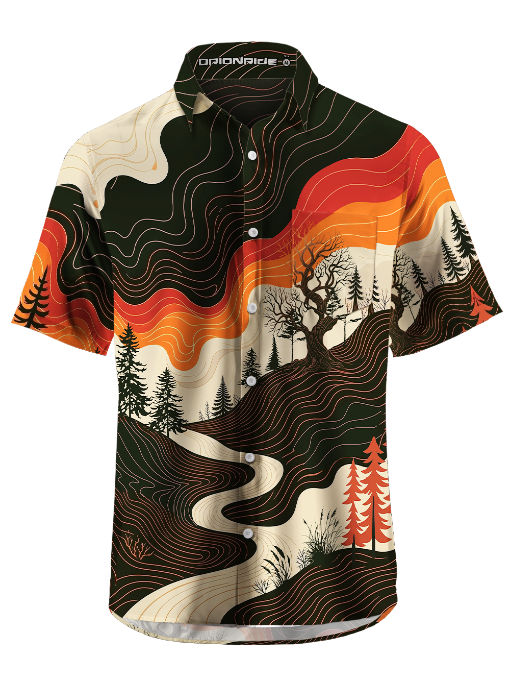 Orionride Topographical Poems Zipper Pockets Ultra Lightweight Short Sleeves Gravel Shirt