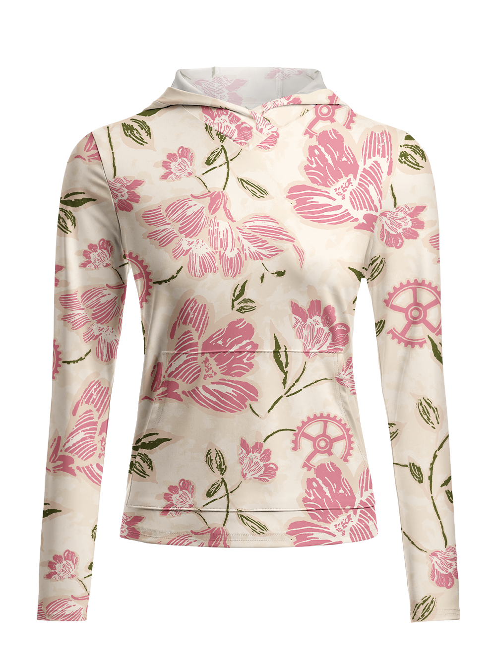 Orionride Floral Art Women's Long Sleeve Cycling Hoodie Shirt