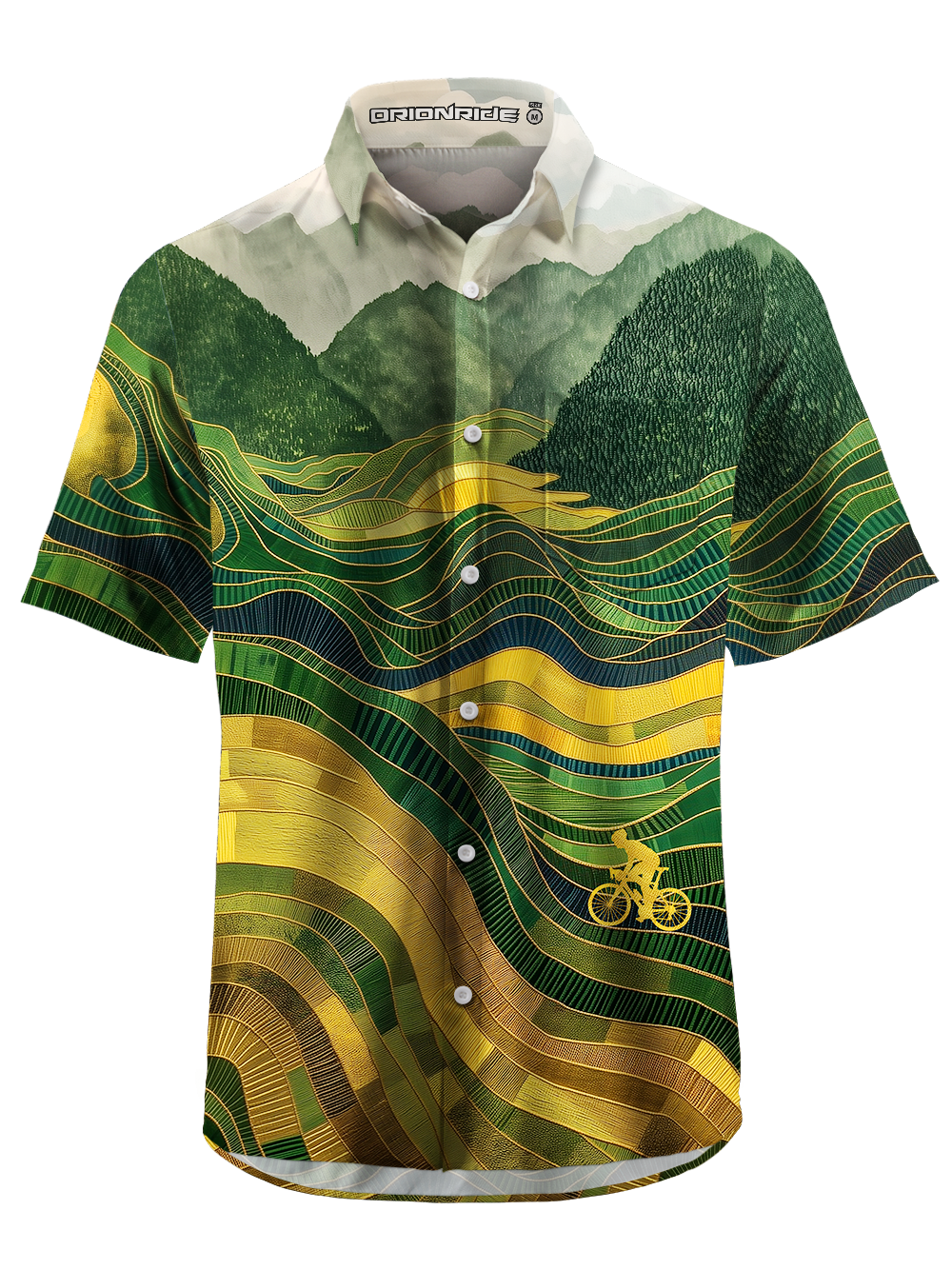 Orionride Field Scenery Zipper Pockets Ultra Lightweight Short Sleeves Gravel Shirt