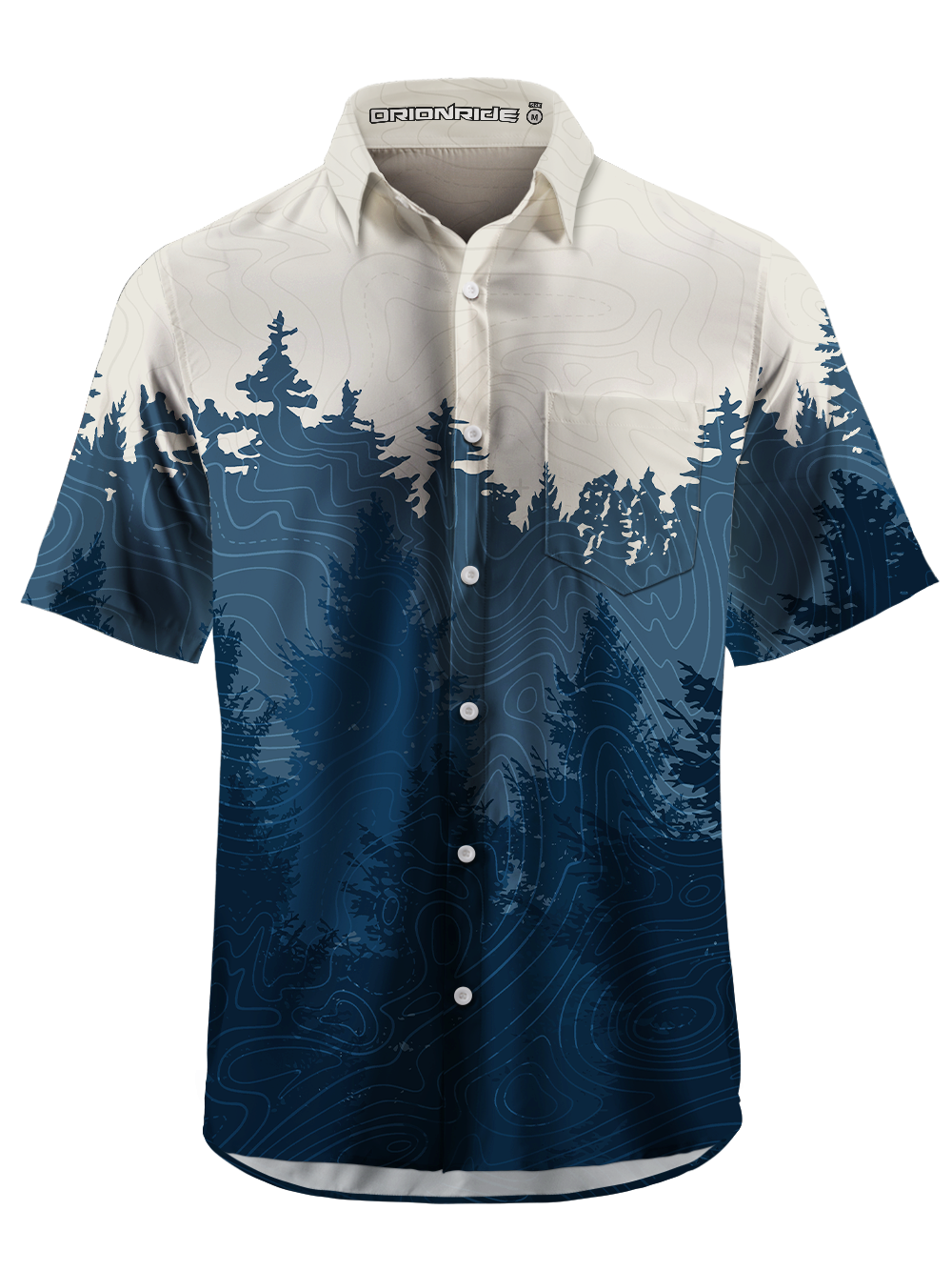 Orionride Night Woods Zipper Pockets Ultra Lightweight Short Sleeves Gravel Shirt