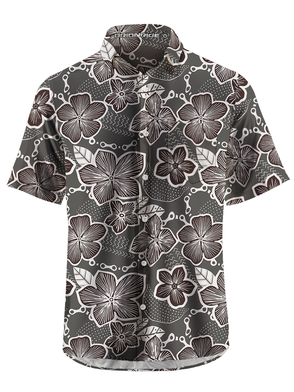 Orionride Fine Petals Zipper Pockets Ultra Lightweight Short Sleeves Gravel Shirt