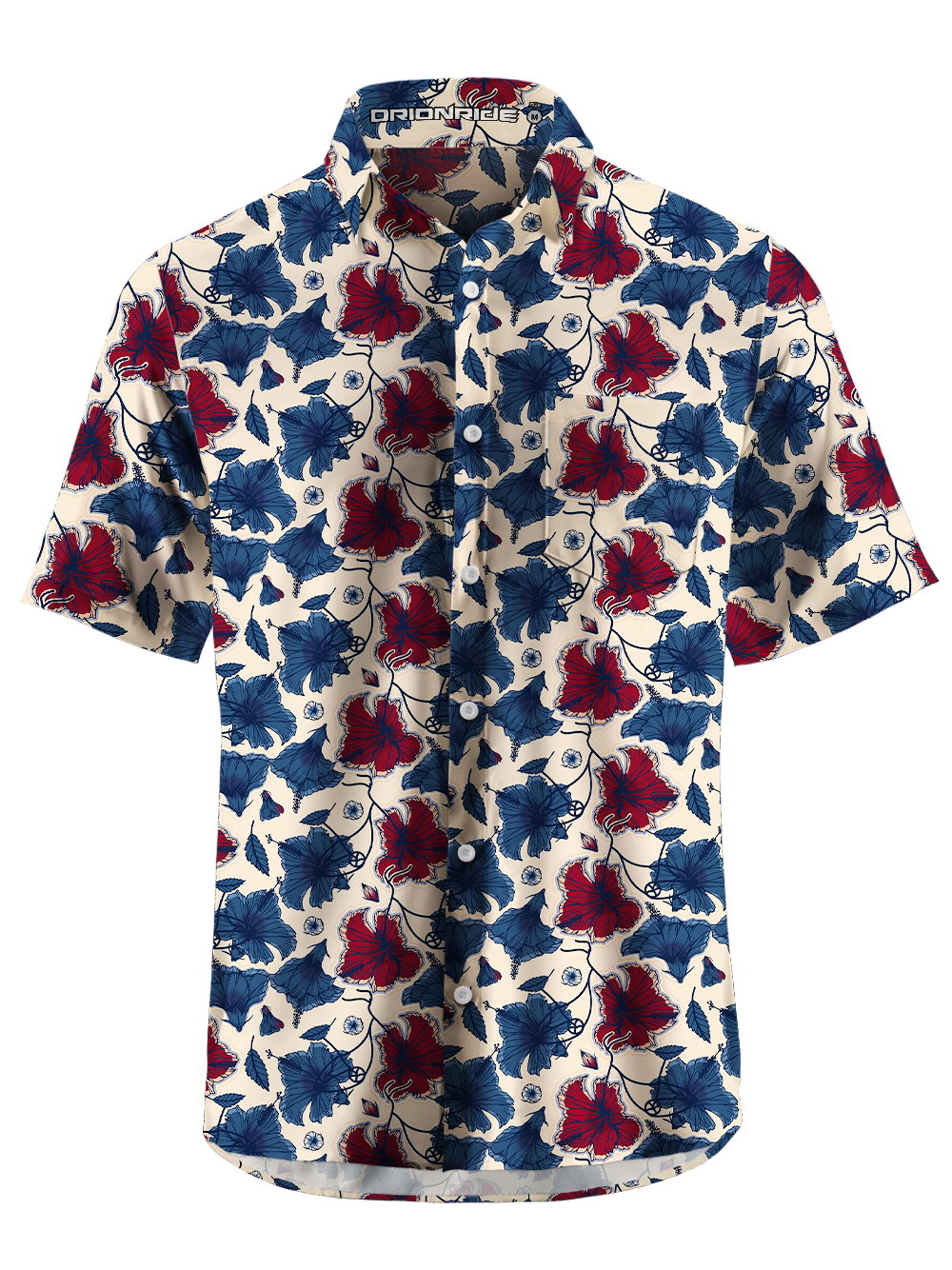 Orionride Otherworldly Flowers Zipper Pockets Ultra Lightweight Short Sleeves Gravel Shirt