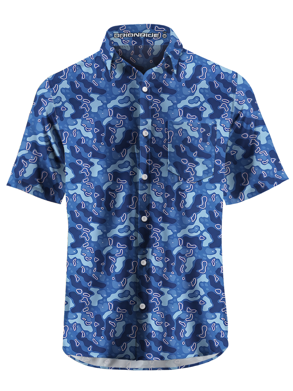 Orionride Geographic Blocks Zipper Pockets Ultra Lightweight Short Sleeves Gravel Shirt