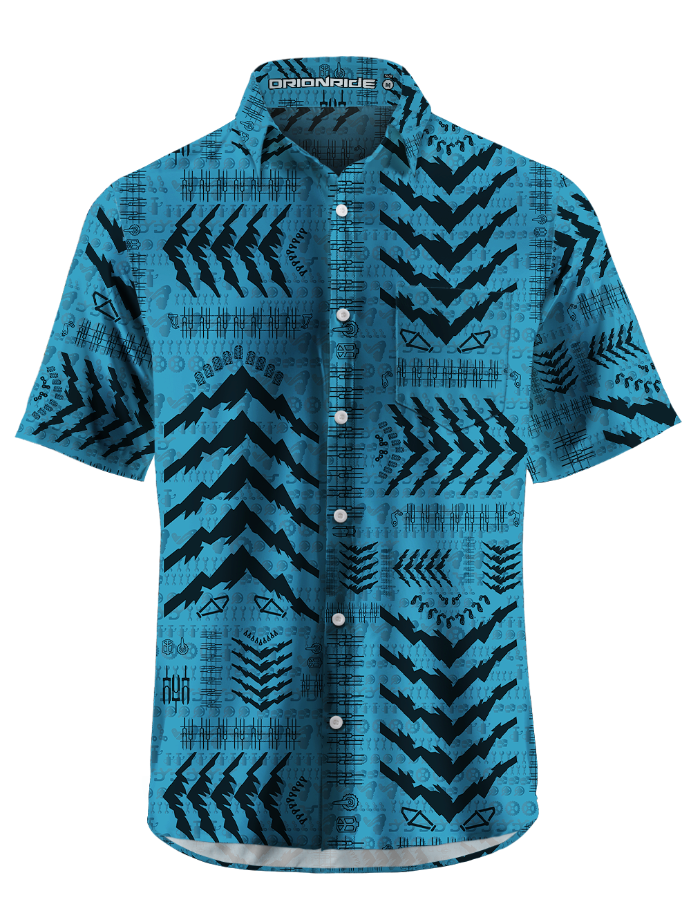 Orionride Jagged Mountain Peaks Zipper Pockets Ultra Lightweight Short Sleeves Gravel Shirt