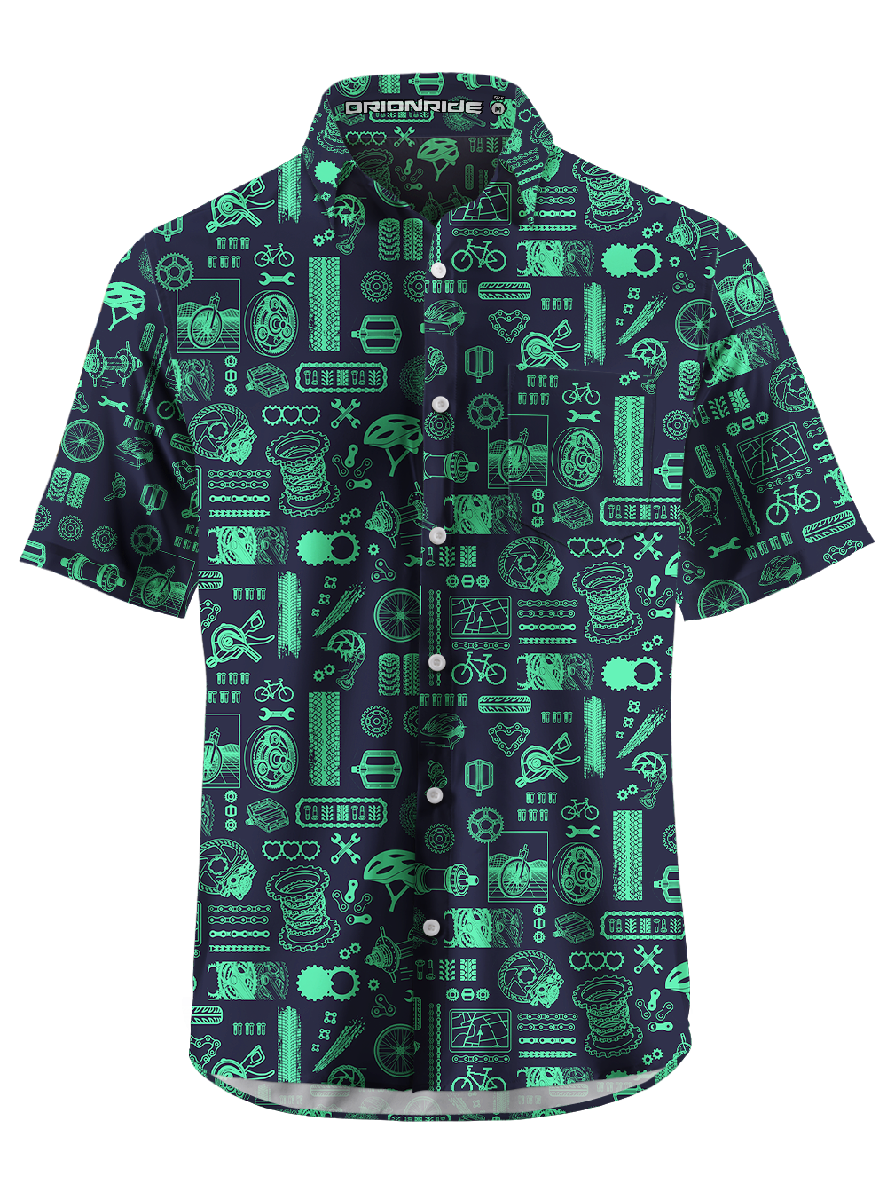 Orionride Fluorescent Green Parts Zipper Pockets Ultra Lightweight Short Sleeves Gravel Shirt