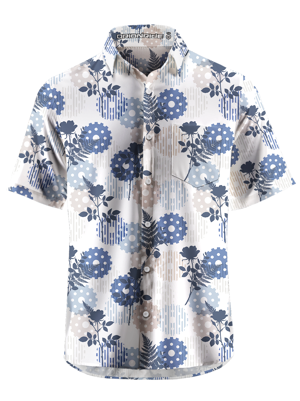 Orionride Rose Branches Zipper Pockets Ultra Lightweight Short Sleeves Gravel Shirt