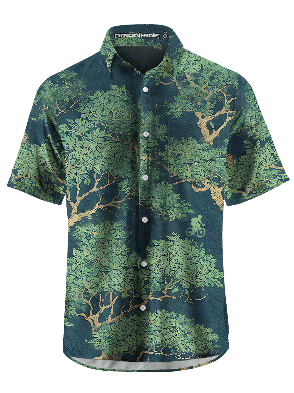 Orionride Lush And Leafy Zipper Pockets Ultra Lightweight Short Sleeves Gravel Shirt