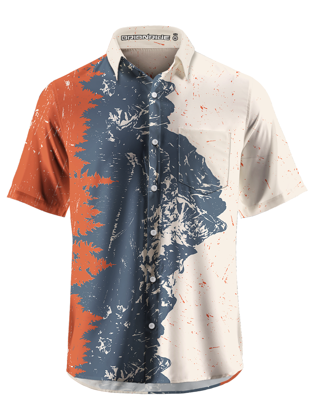 Orionride Mountain Reflection Zipper Pockets Ultra Lightweight Short Sleeves Gravel Shirt
