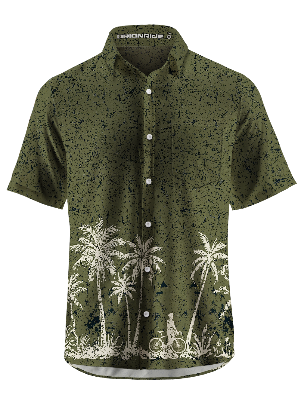 Orionride Coconut Tree Reflection Zipper Pockets Ultra Lightweight Short Sleeves Gravel Shirt