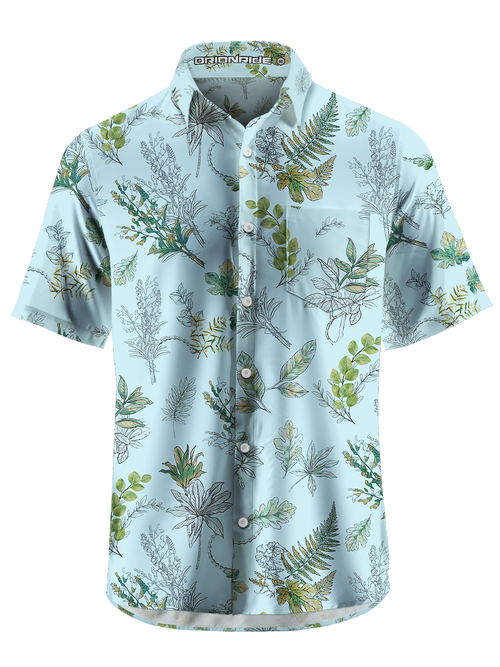 Orionride Olive Branch Zipper Pockets Ultra Lightweight Short Sleeves Gravel Shirt