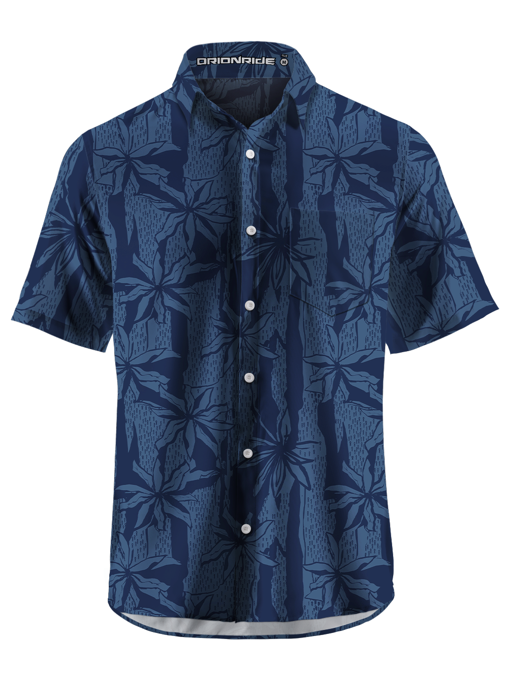 Orionride Chained Flowers Zipper Pockets Ultra Lightweight Short Sleeves Gravel Shirt