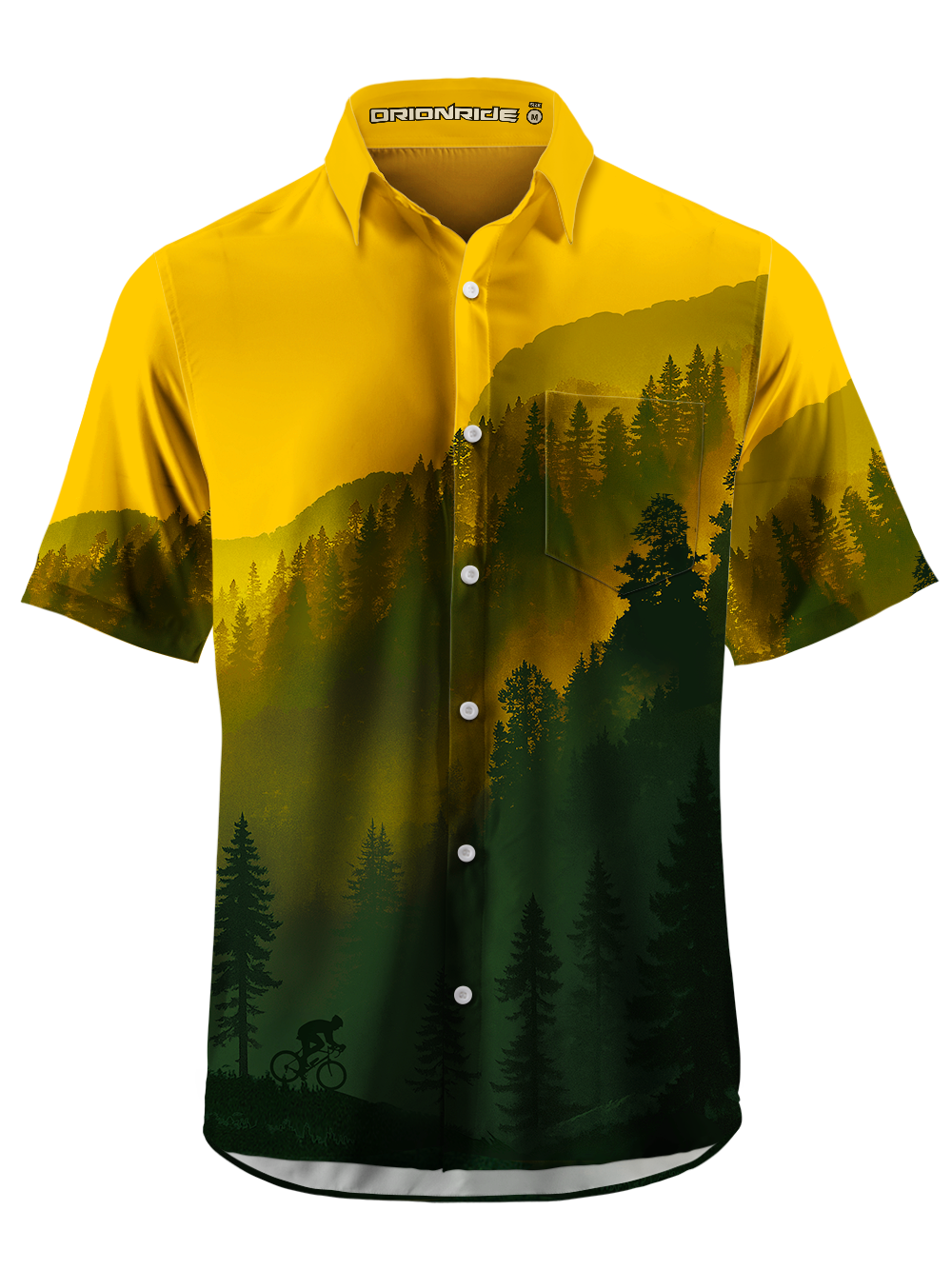 Orionride Noon Forest Zipper Pockets Ultra Lightweight Short Sleeves Gravel Shirt