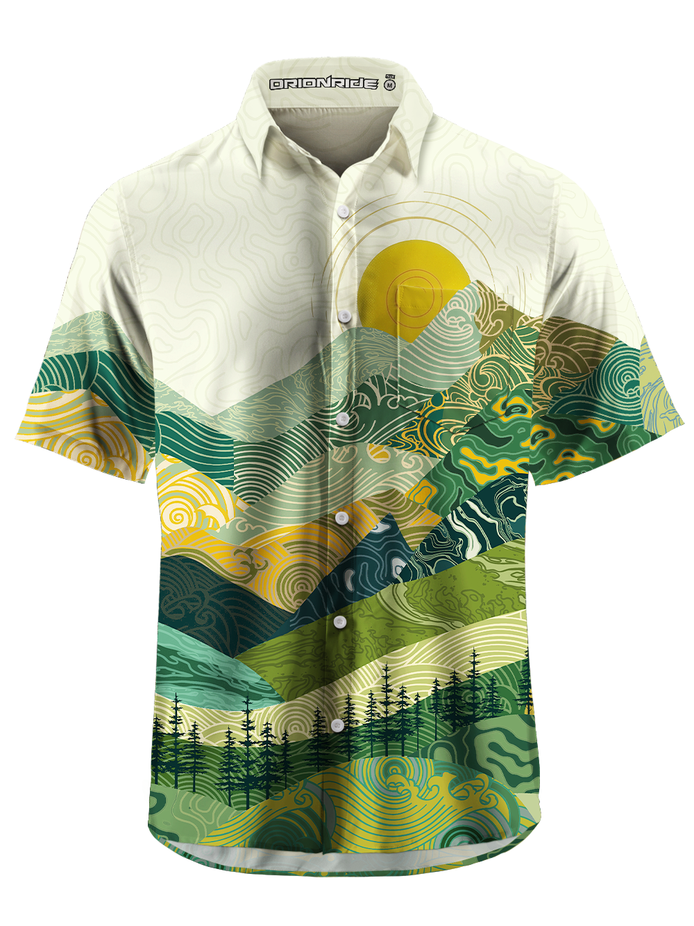 Orionride Waves And Peaks Zipper Pockets Ultra Lightweight Short Sleeves Gravel Shirt
