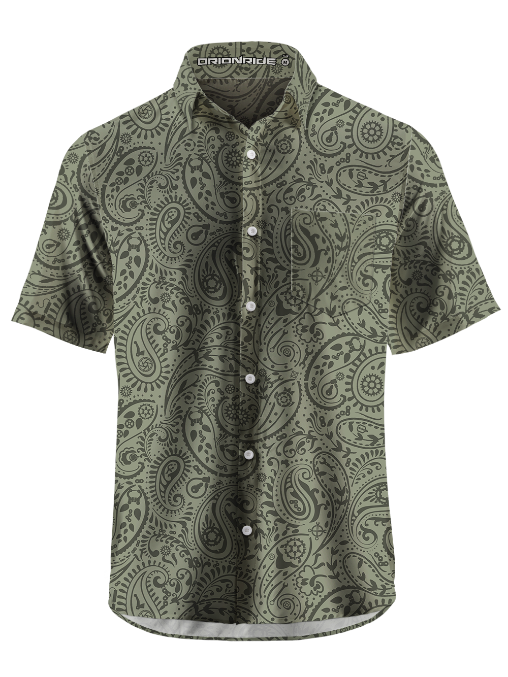 Orionride Lush Cashew Flowers Zipper Pockets Ultra Lightweight Short Sleeves Gravel Shirt