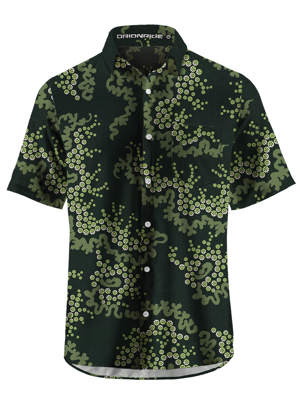 Orionride Plant Stems Zipper Pockets Ultra Lightweight Short Sleeves Gravel Shirt