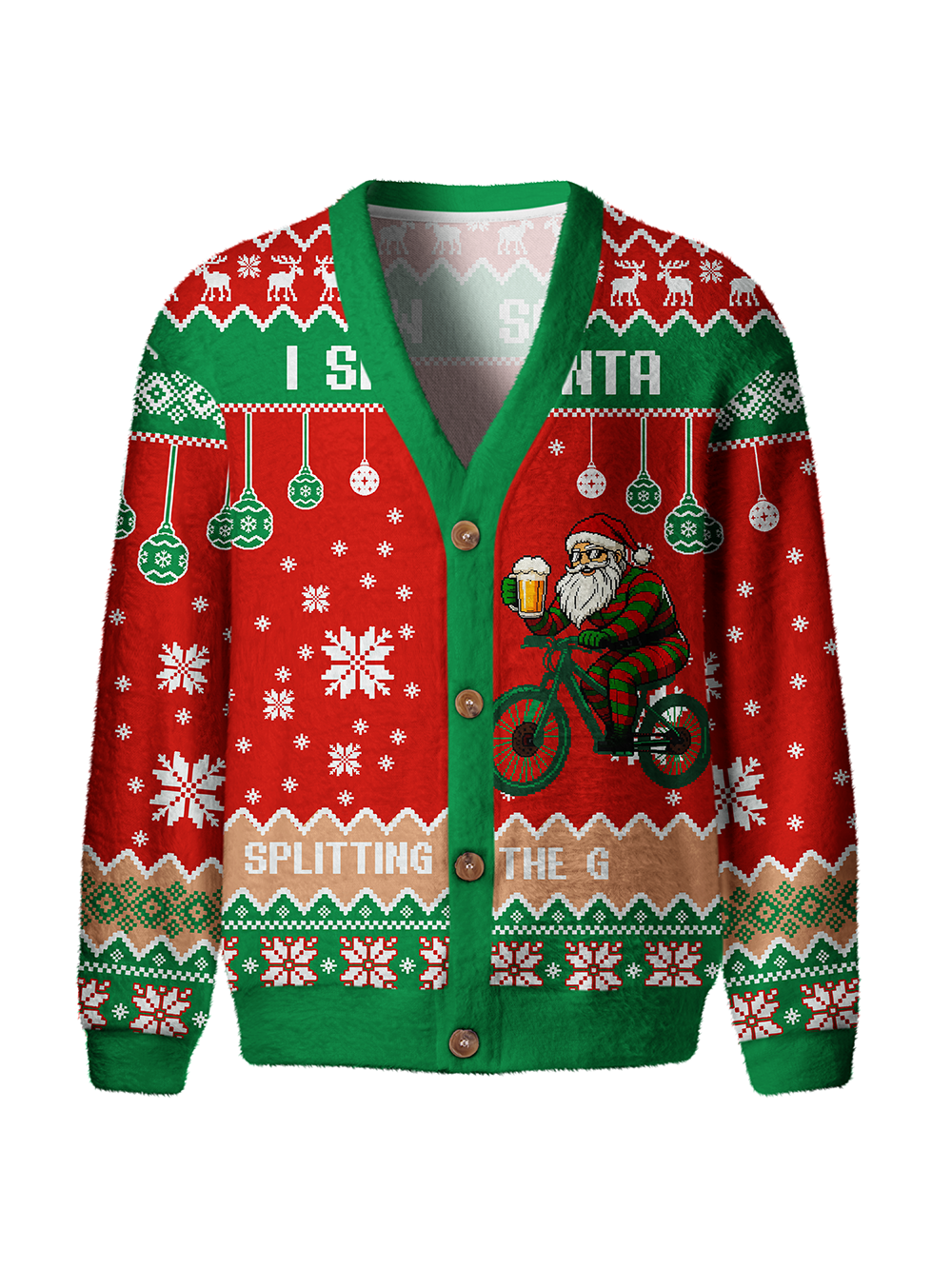 Orionride Santa Claus Men's Cardigan Knit Sweaters