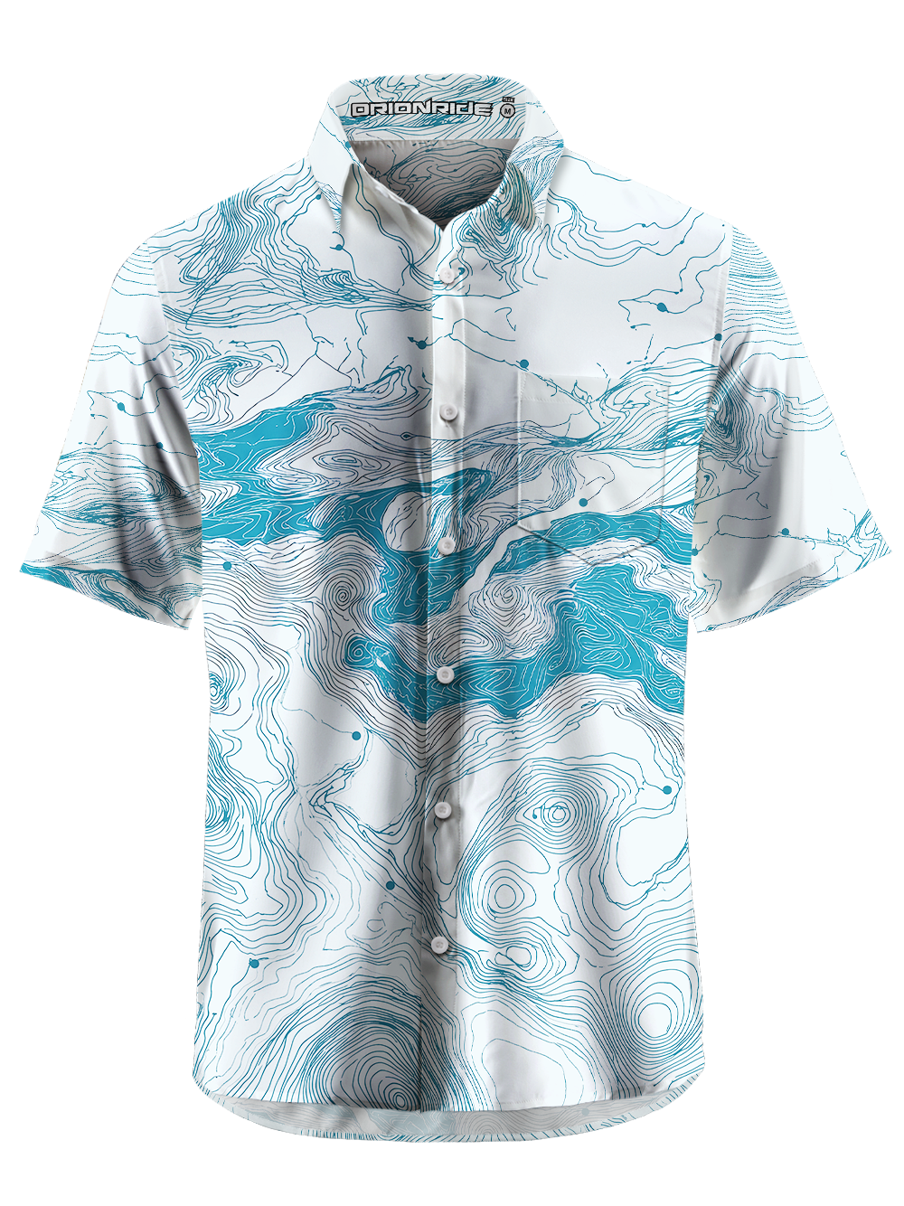 Orionride Enthusiasm Contour Lines Zipper Pockets Ultra Lightweight Short Sleeves Gravel Shirt