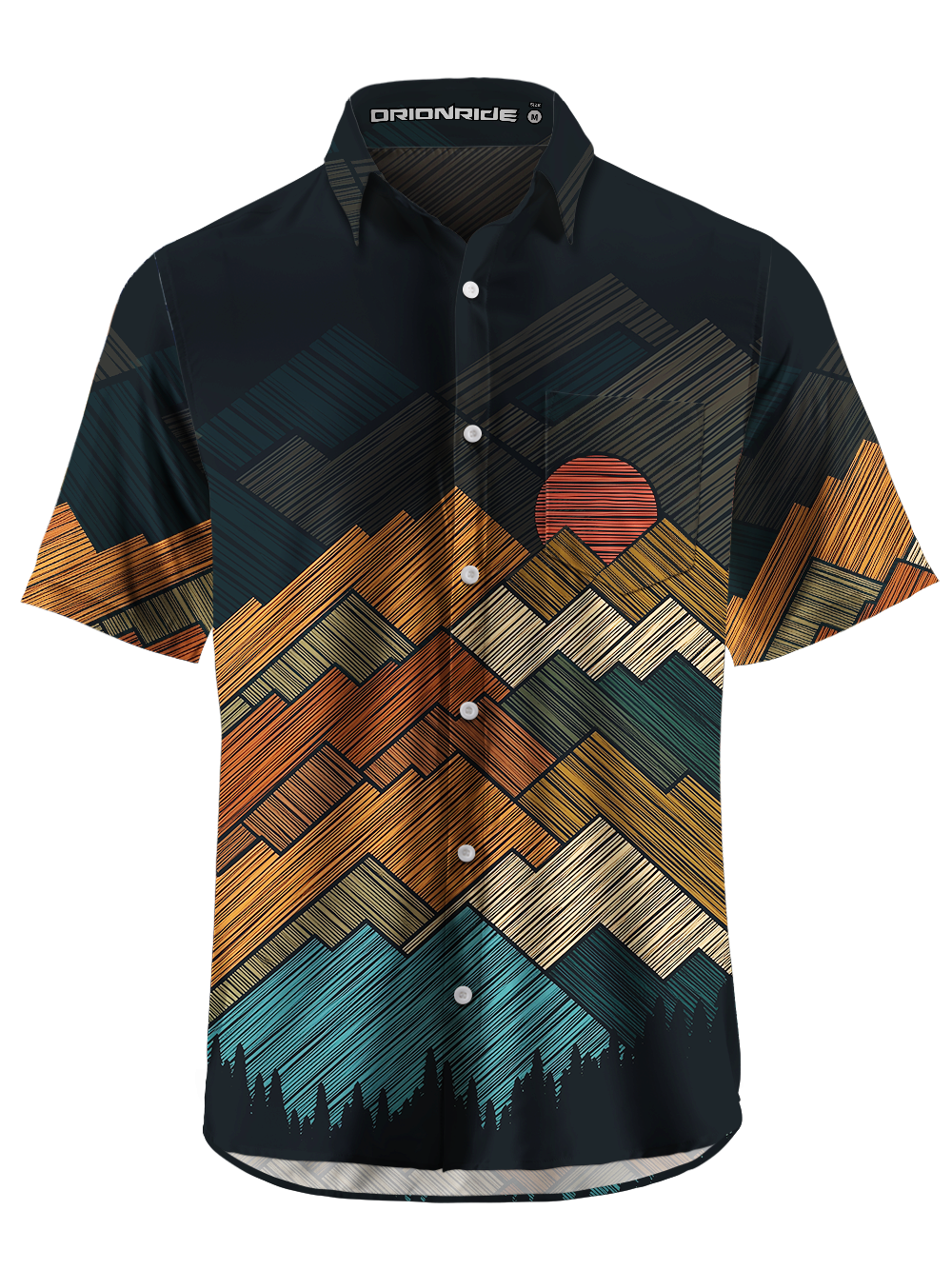 Orionride Draw Mountain Peaks Zipper Pockets Ultra Lightweight Short Sleeves Gravel Shirt
