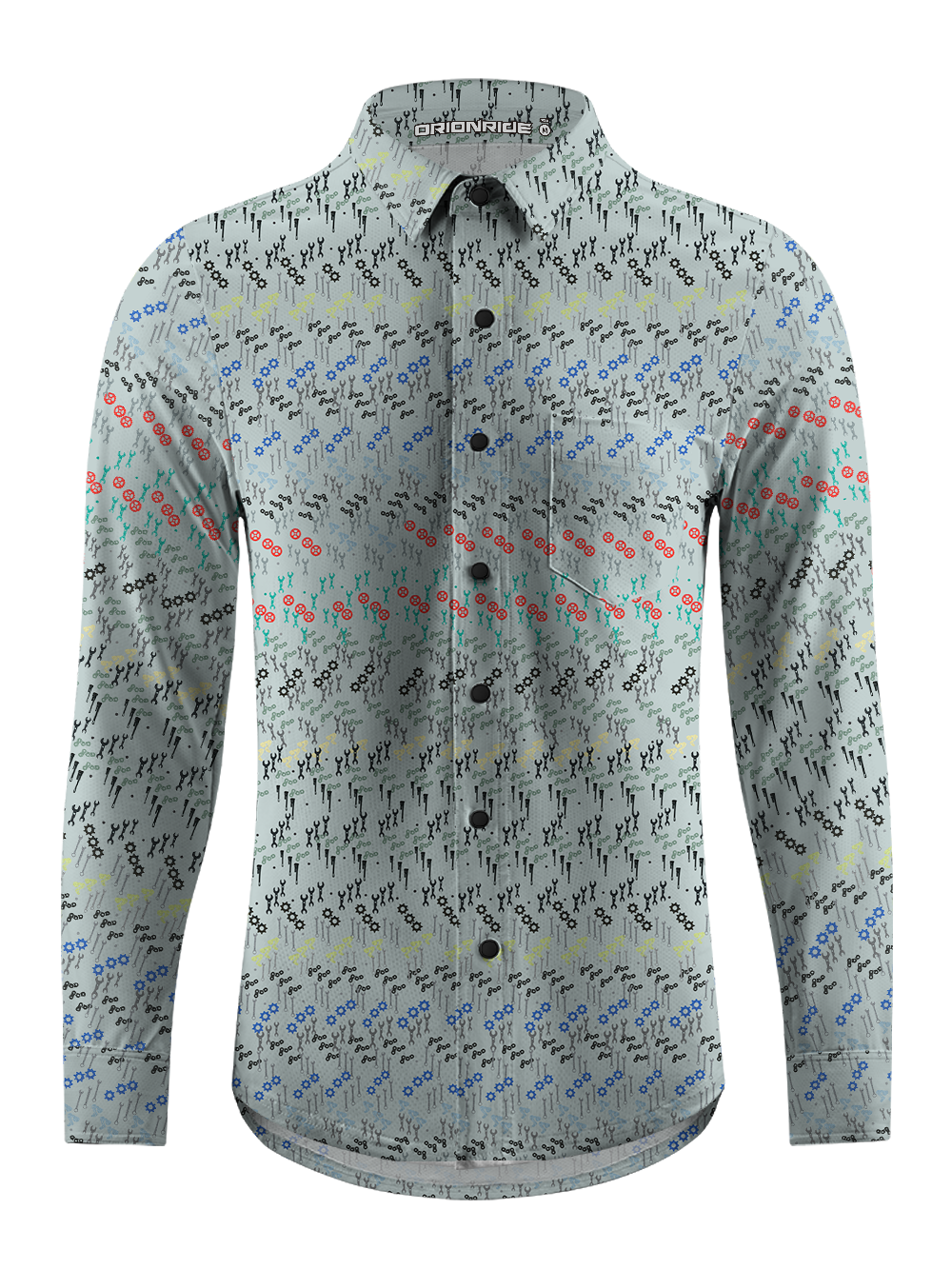 Orionride Neat Parts Men's Stretchy Breathable Long Sleeve Gravel Shirt