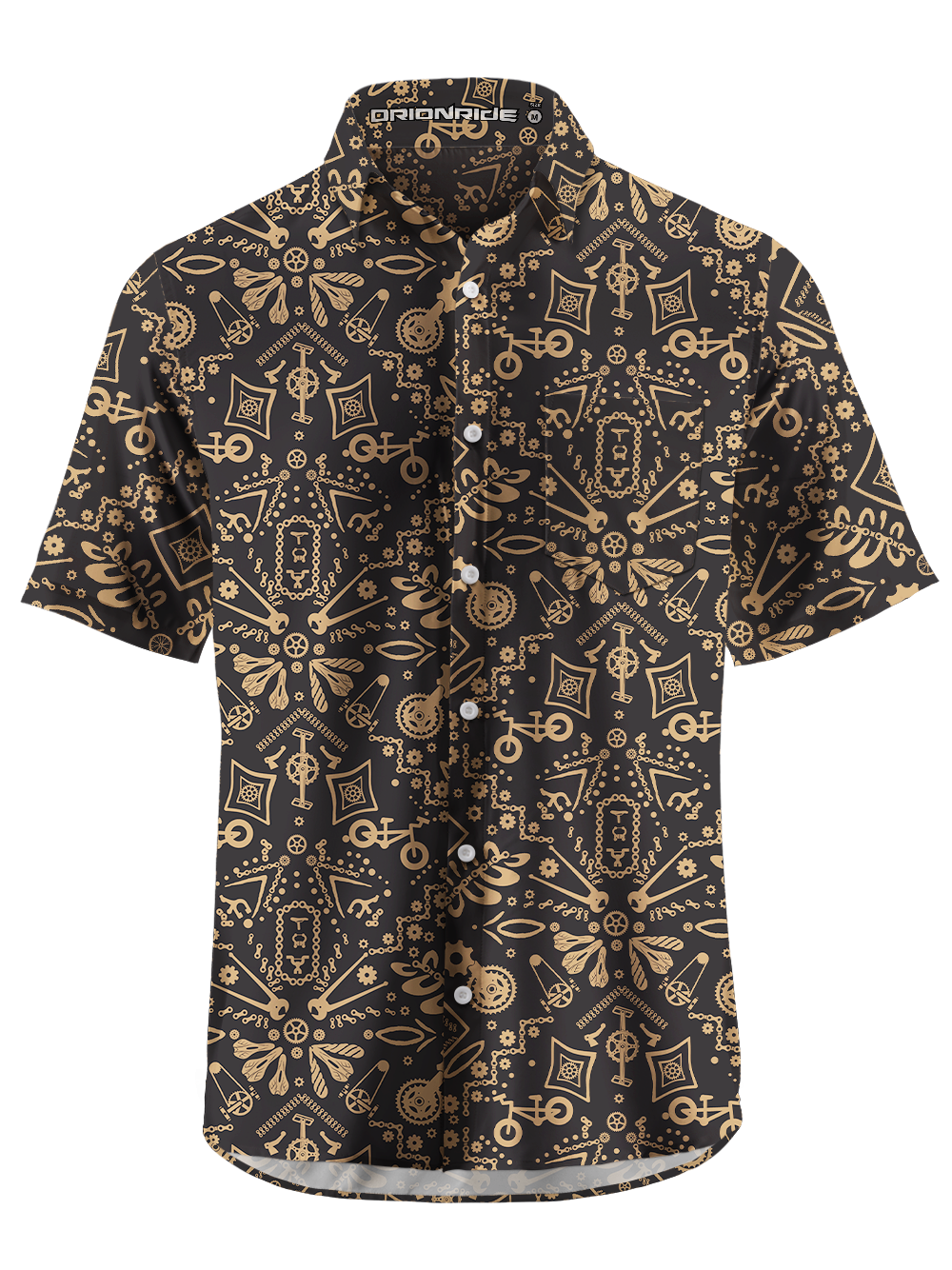 Orionride Golden Parts Zipper Pockets Ultra Lightweight Short Sleeves Gravel Shirt