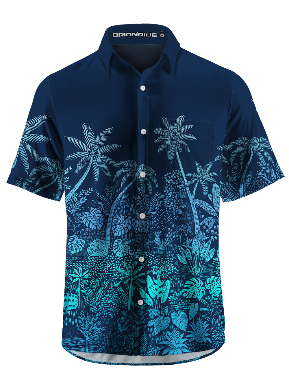 Orionride Passionate Coconut Tree Zipper Pockets Ultra Lightweight Short Sleeves Gravel Shirt