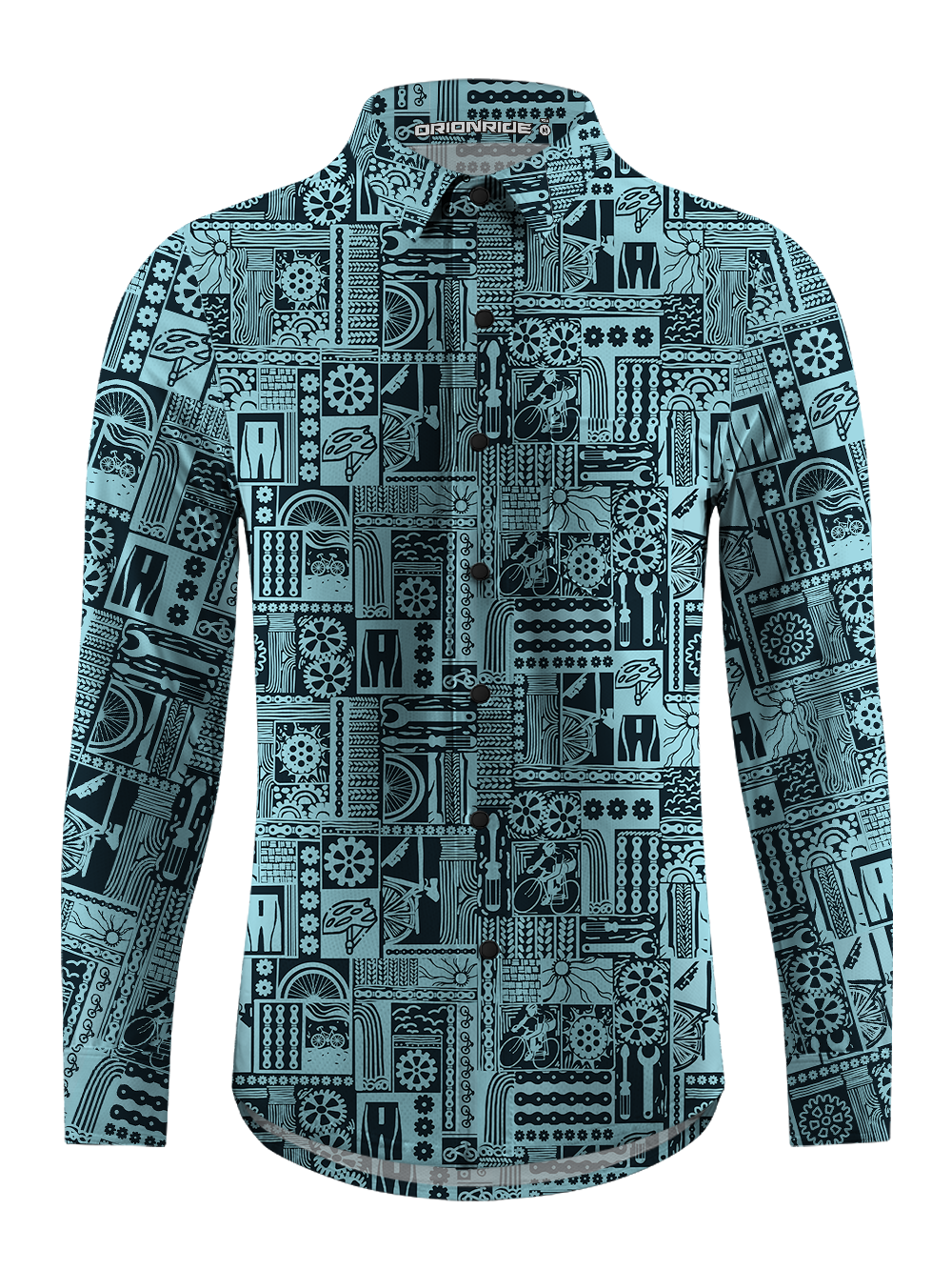 Orionride Cycling Tours Men's Stretchy Breathable Long Sleeve Gravel Shirt