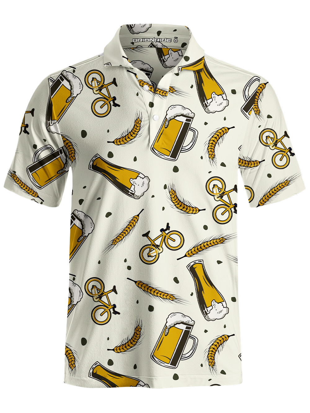Orionride Beer Wheat Ears Men's Polo Shirt