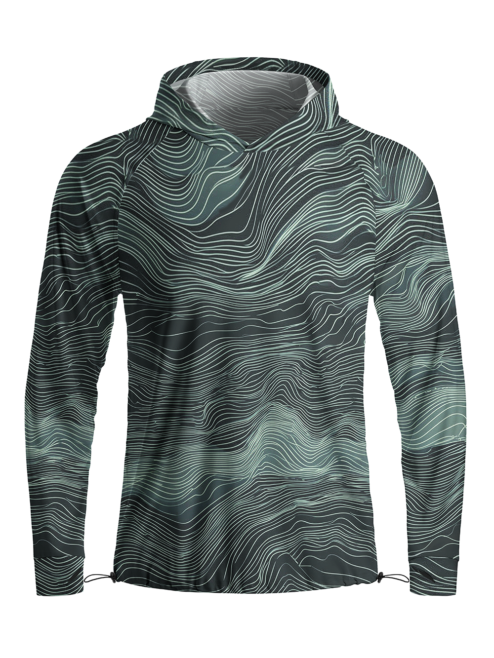 Orionride Winding Lines Long Sleeve Cycling Hoodie Shirt