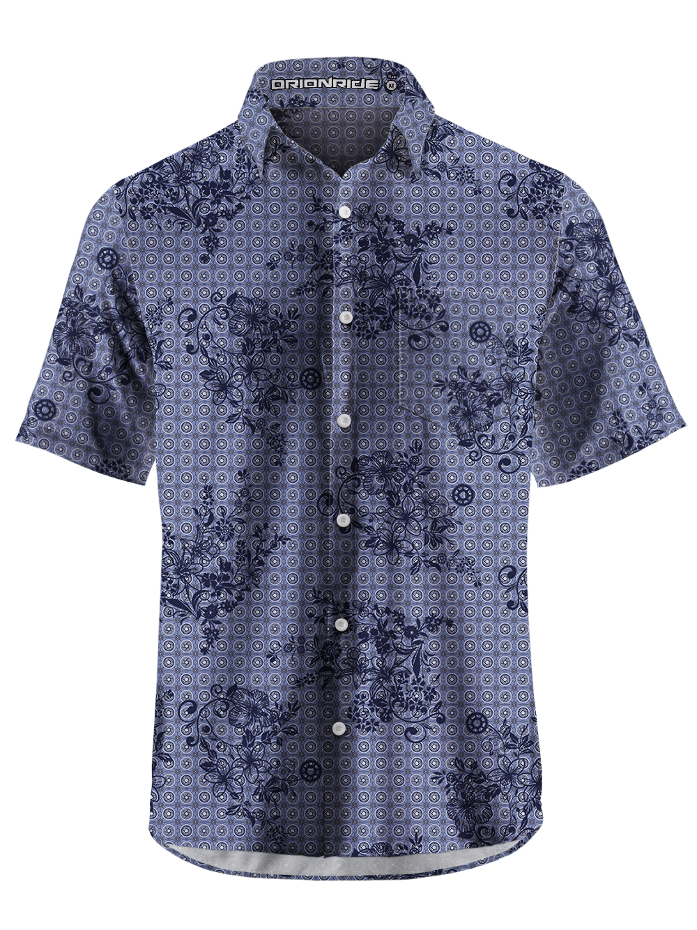 Orionride Hibiscus Secret Zipper Pockets Ultra Lightweight Short Sleeves Gravel Shirt