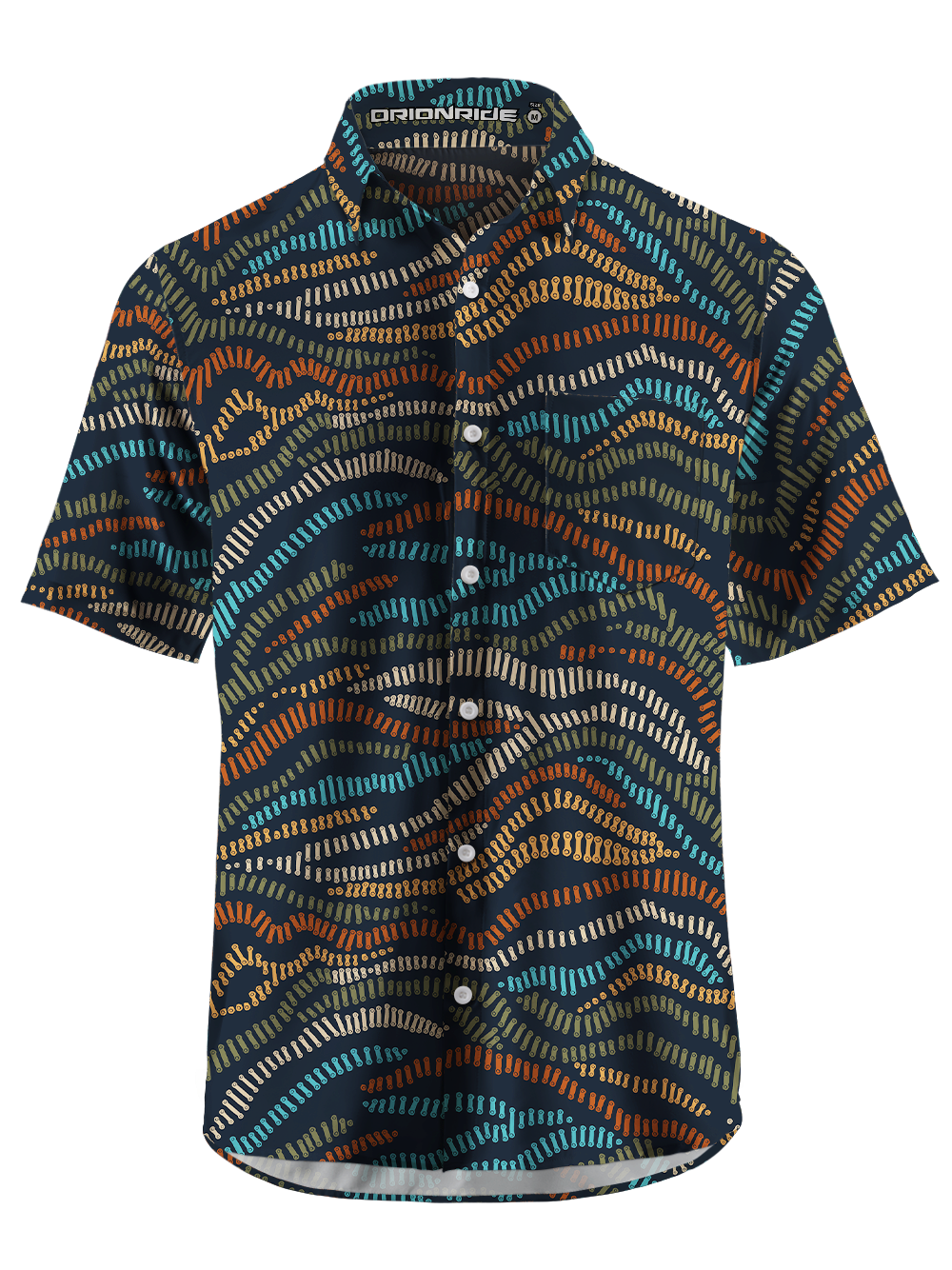 Orionride Color Wave Weave Zipper Pockets Ultra Lightweight Short Sleeves Gravel Shirt